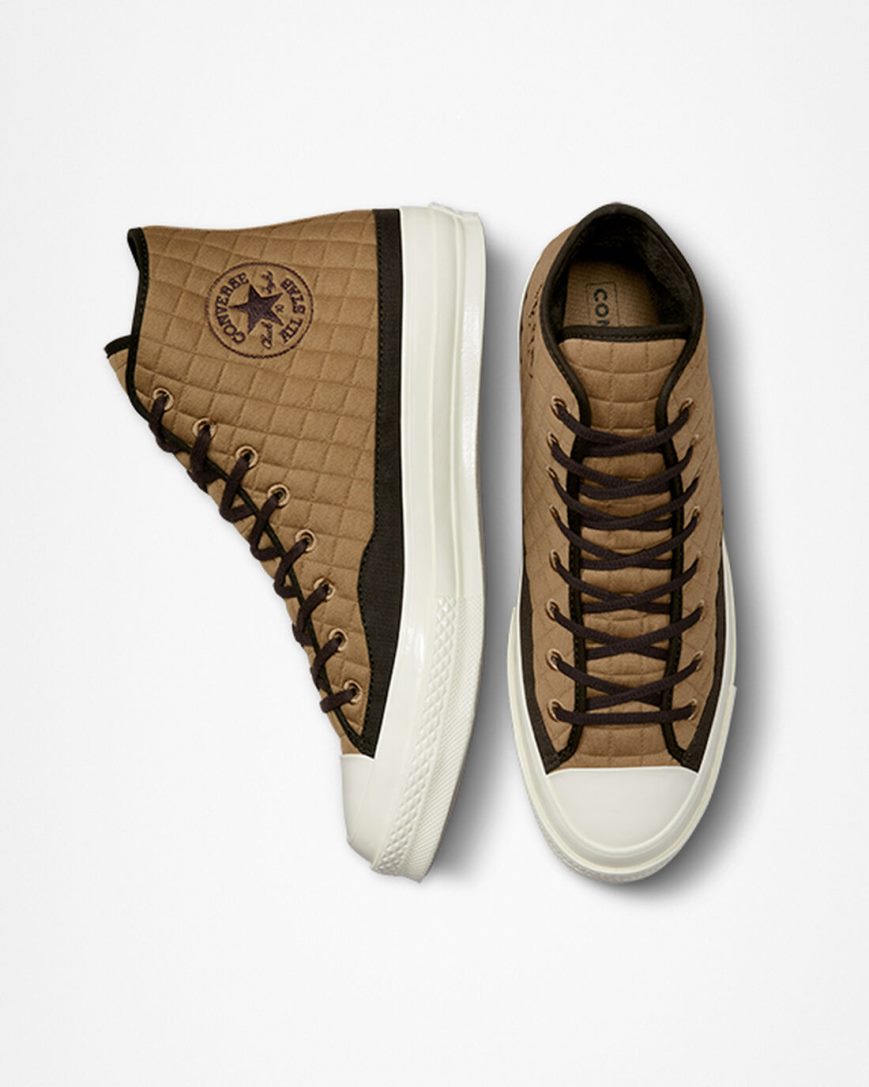 Women's Converse Chuck 70 Quilted High Top Shoes Brown / Black | AU 684E5R